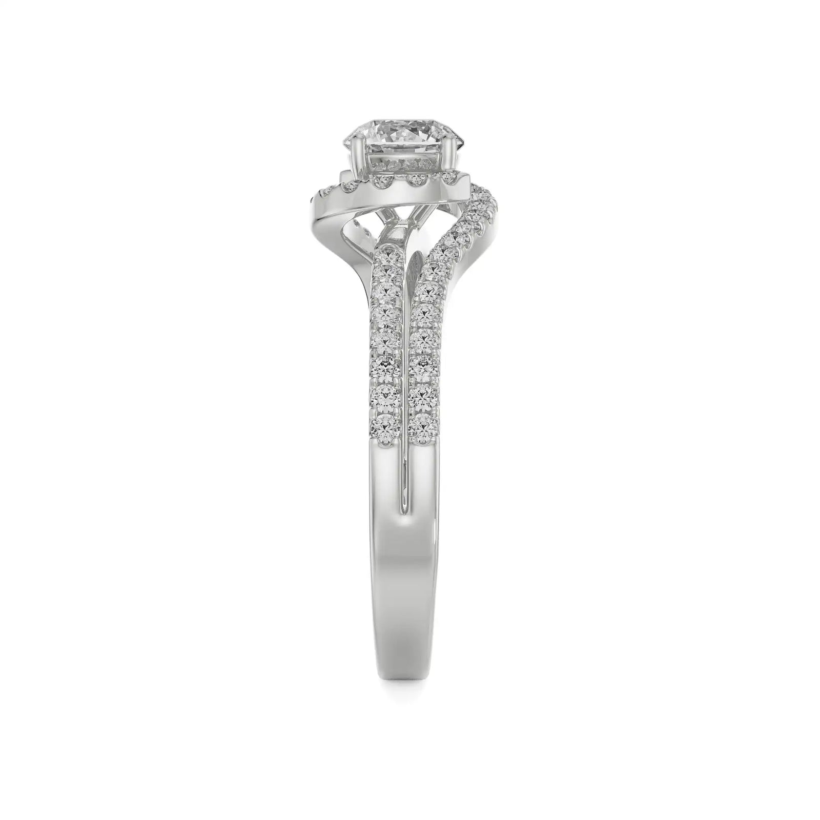 Twisted Engagement Ring Left View