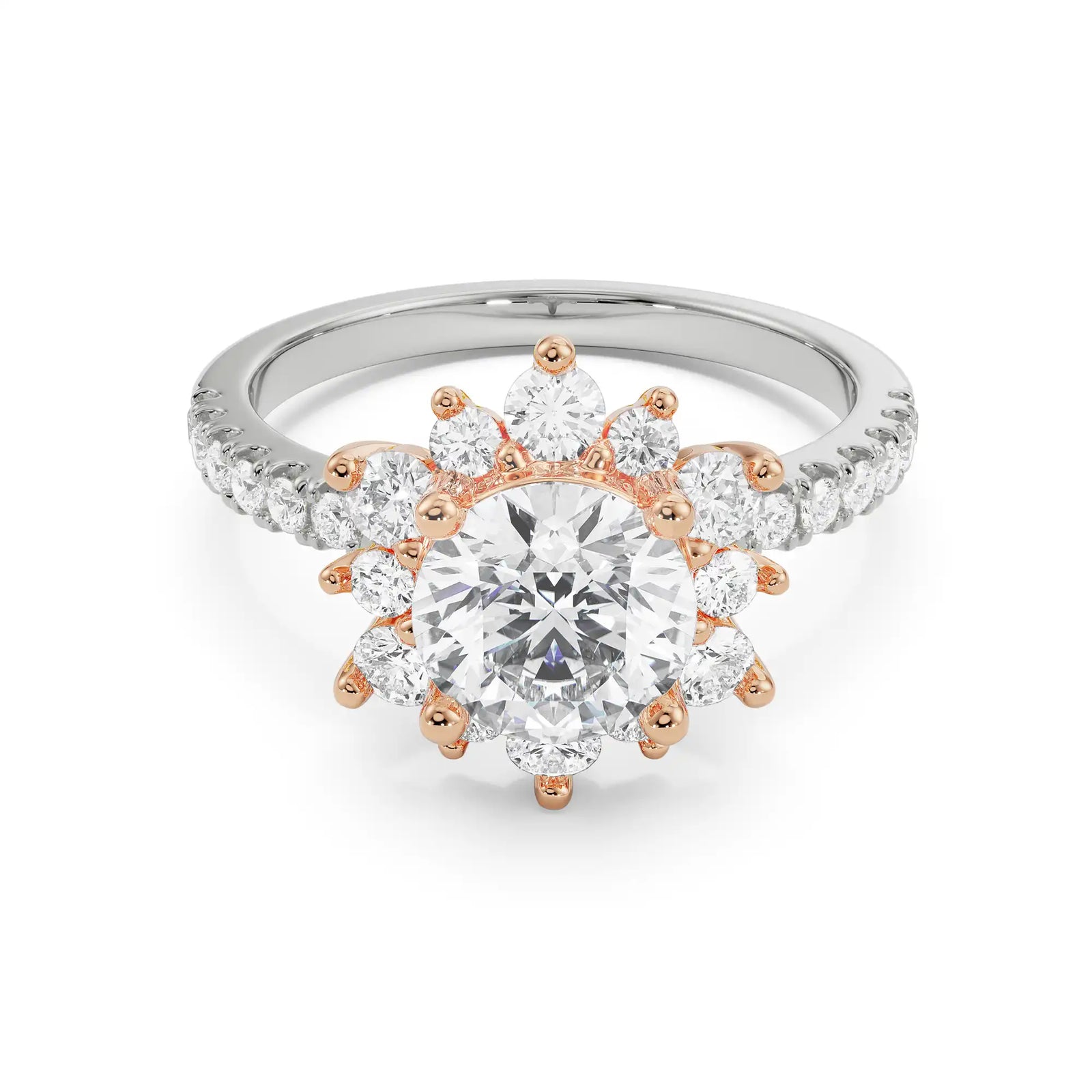 Starry Round Diamond Ring Front View