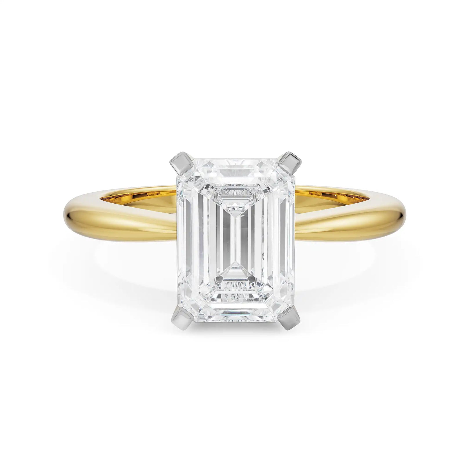 2 CT Emerald Cut Engagement Ring Front View