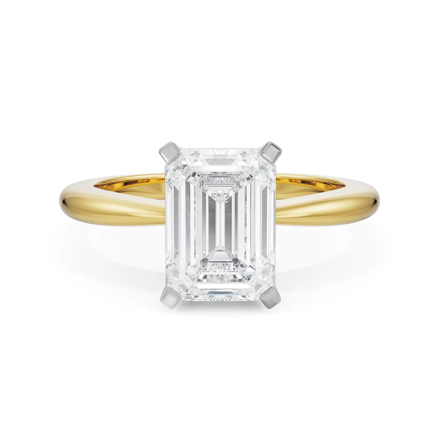 2 CT Emerald Cut Engagement Ring 9KT