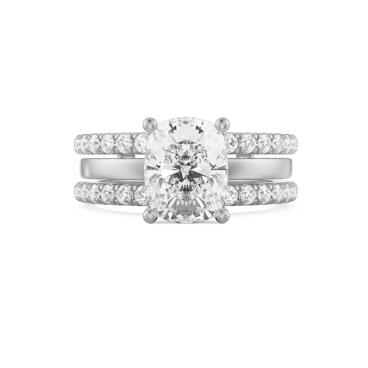 1.5 CT Cushion Cut Engagement Ring 9KT