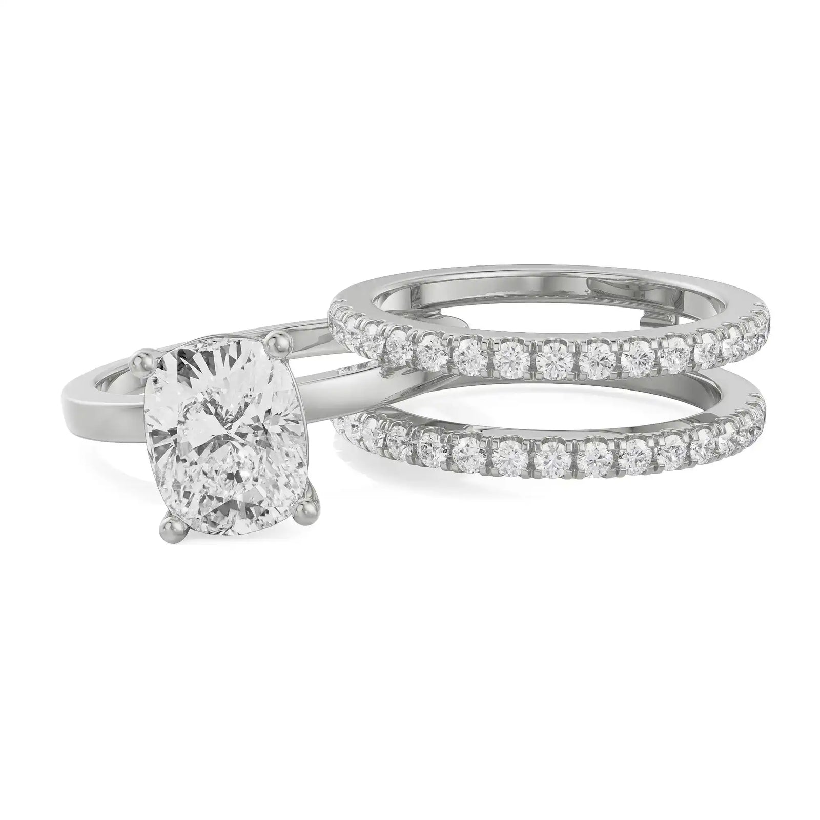 1.5 CT Cushion Cut Engagement Ring Front View in 9KT