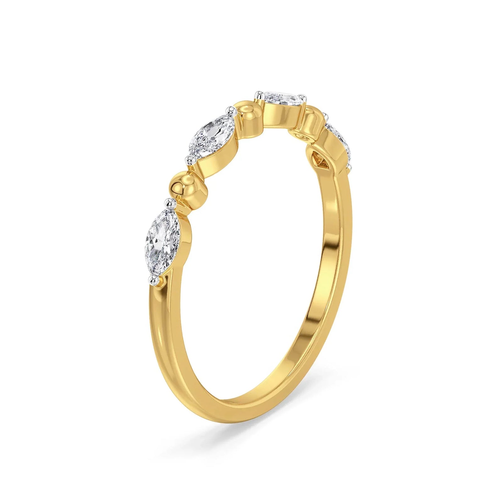 Marquise Airy Lab Grown Diamond Band - side view in 9KT