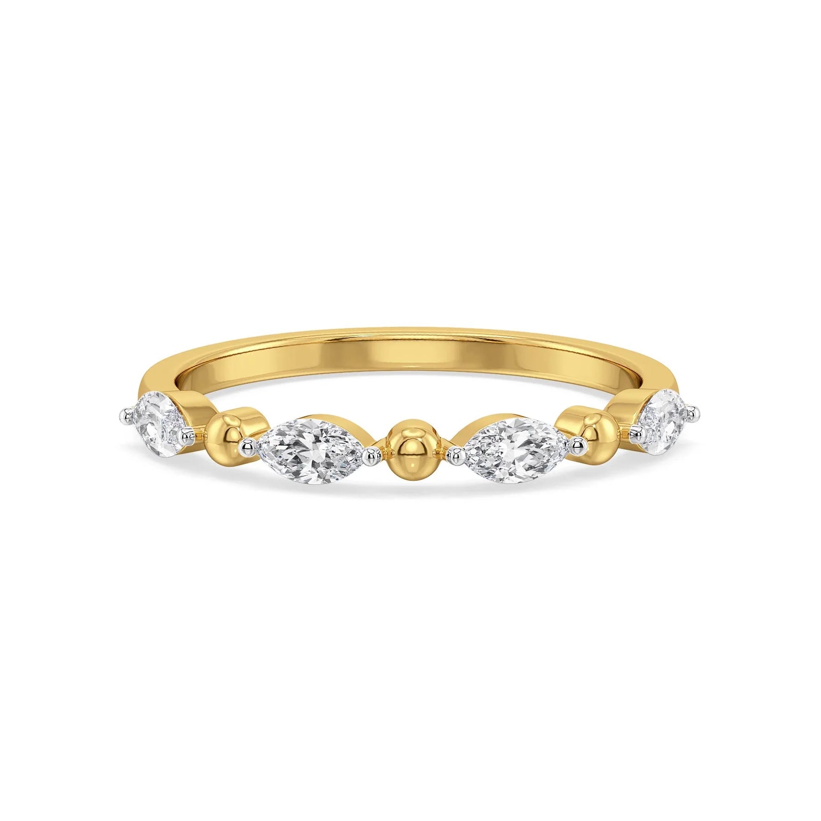 Marquise Airy Lab Grown Diamond Band - front view