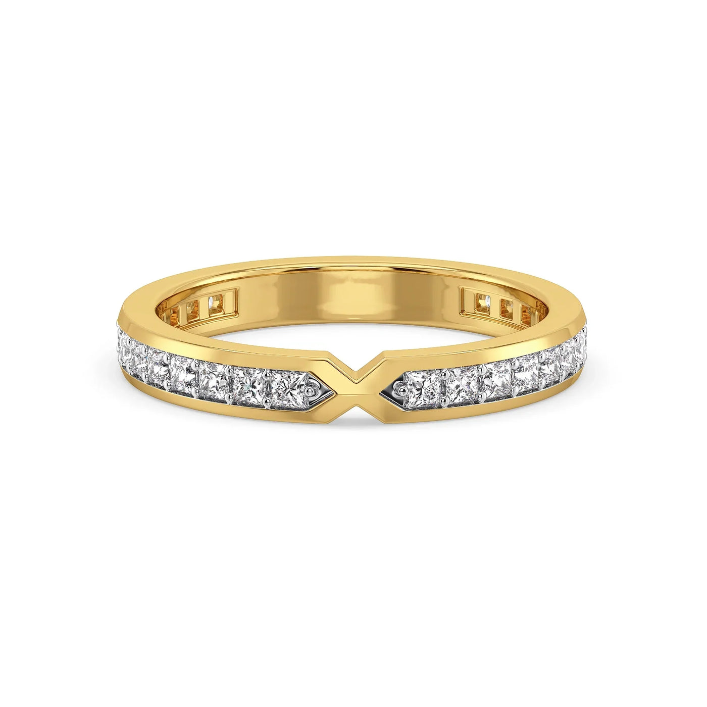 Princess Cut Sleek Lab Grown Diamond Band 9KT