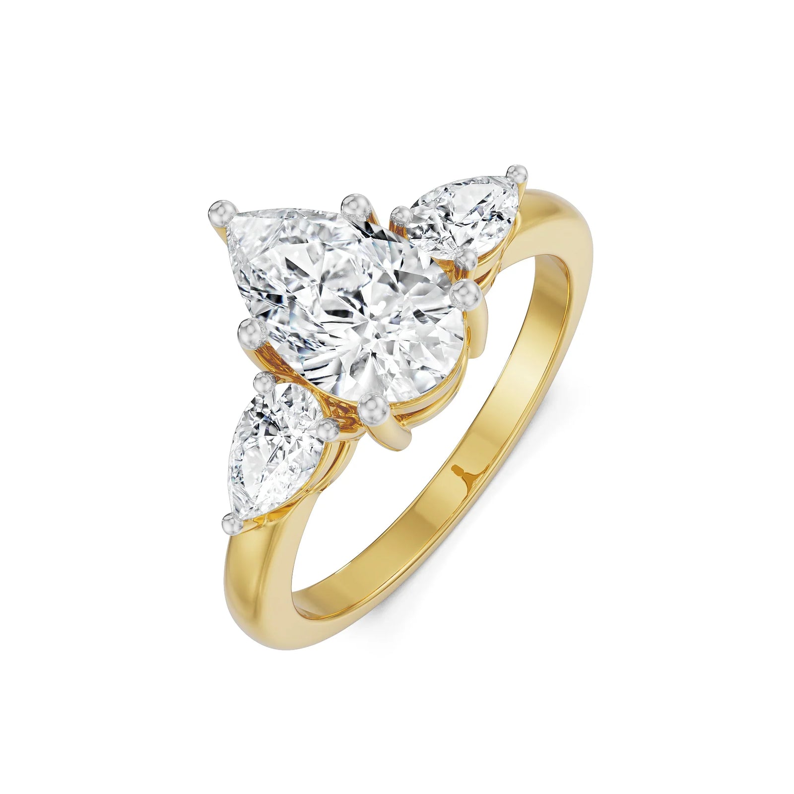 Pear Tri Solitaire Lab Grown Diamond Ring_in-stock