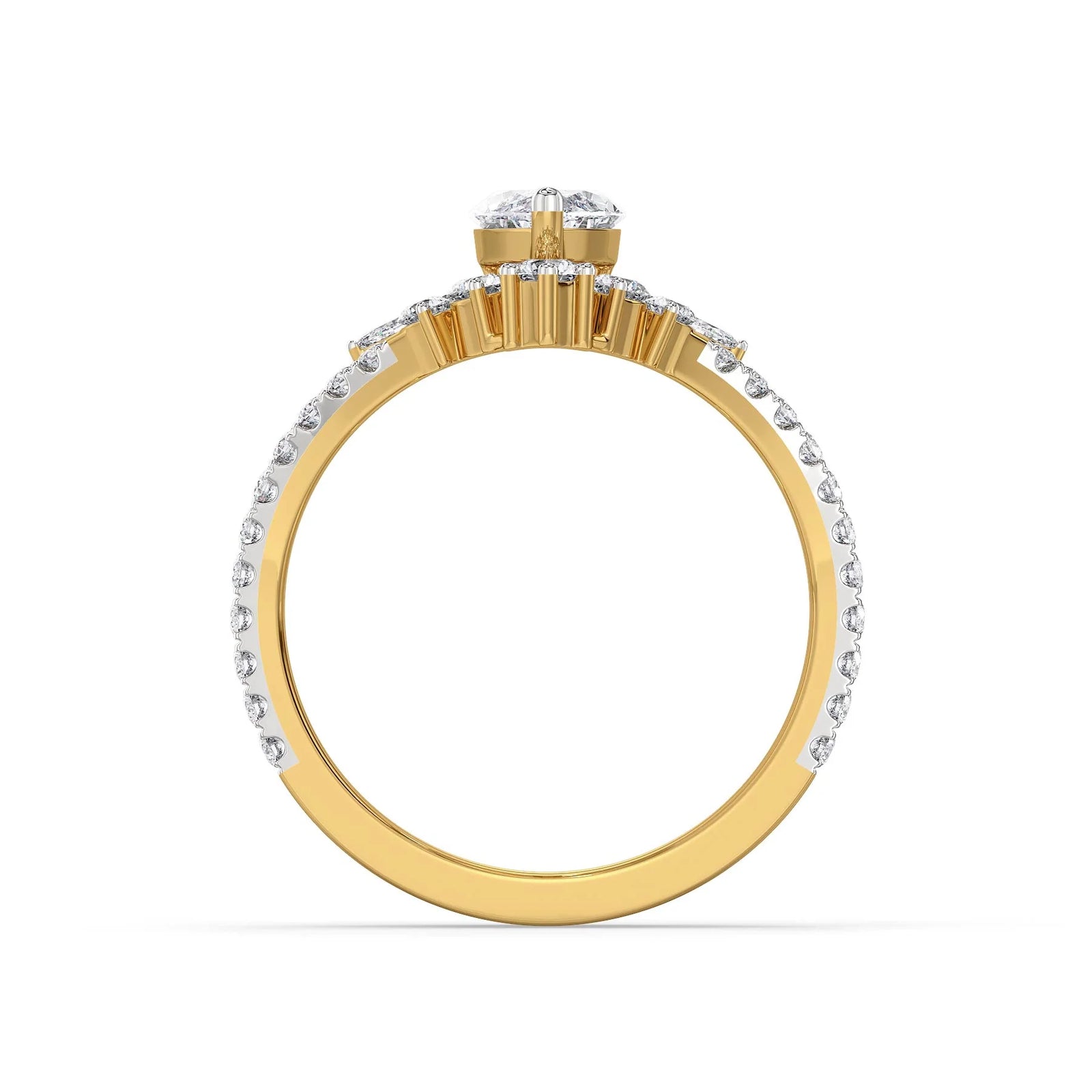 Vintage Marquise Lab Diamond Ring - perspective view