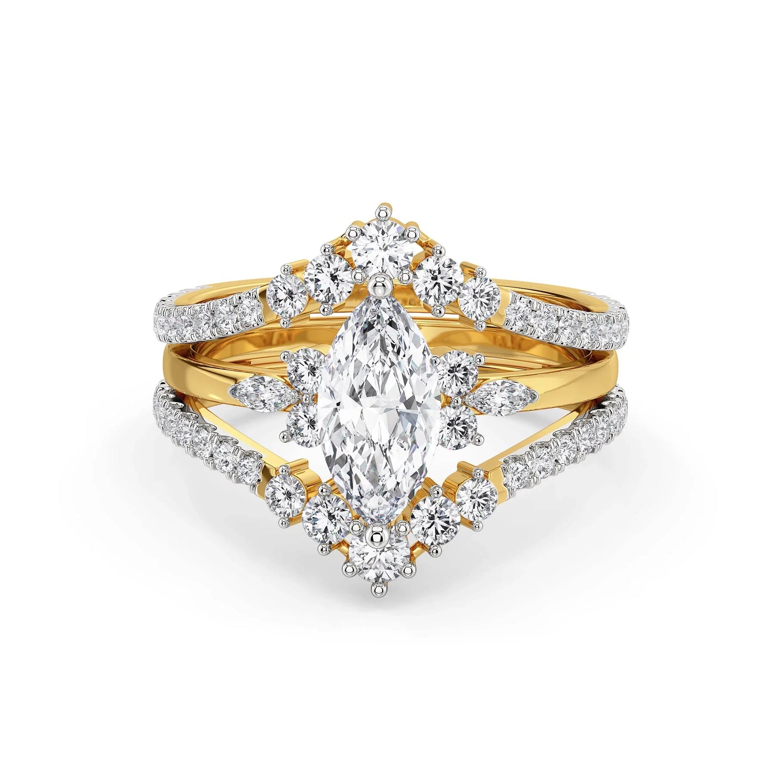 Vintage Marquise Lab Diamond Ring - front view
