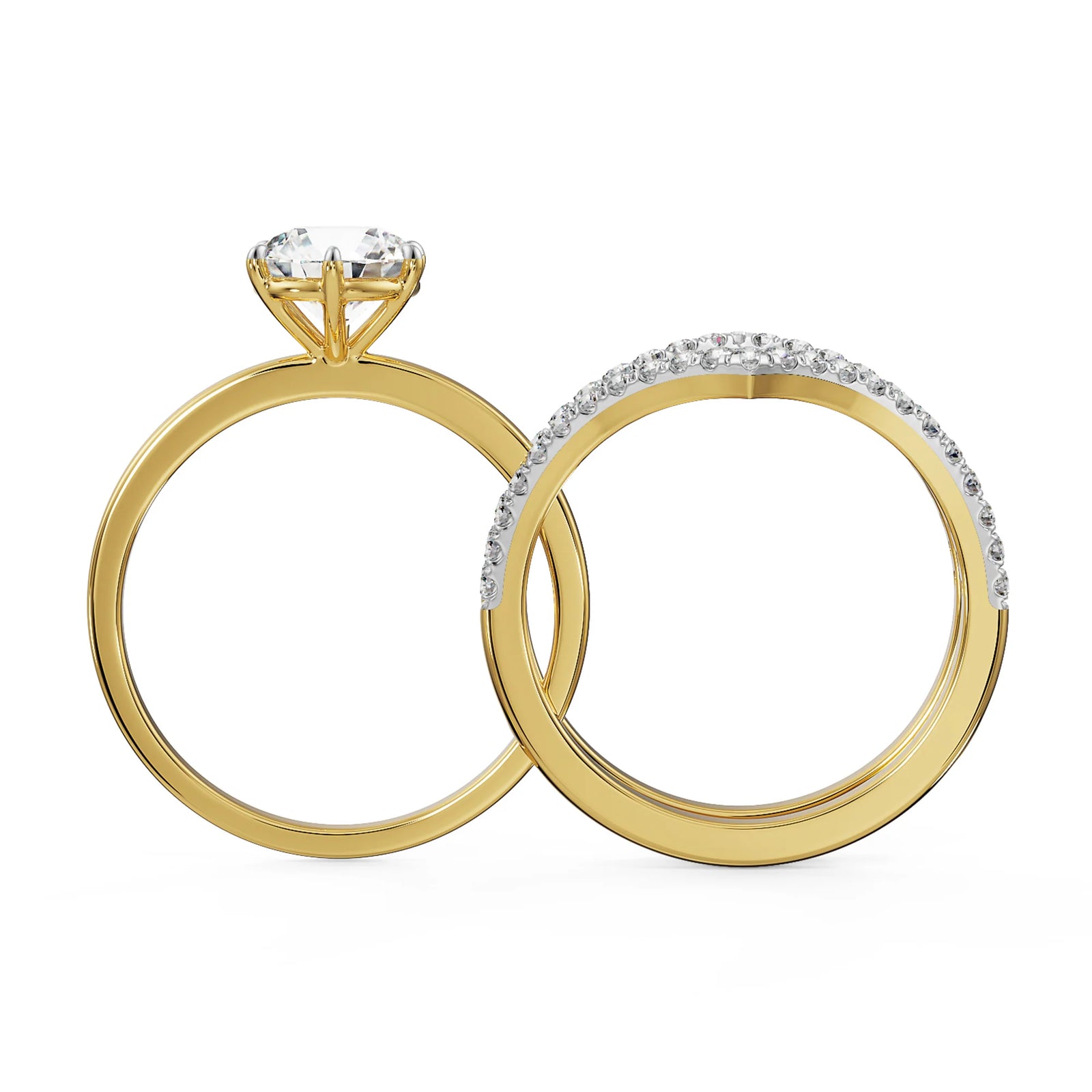 Solitaire Chevron Engagement Ring Right View