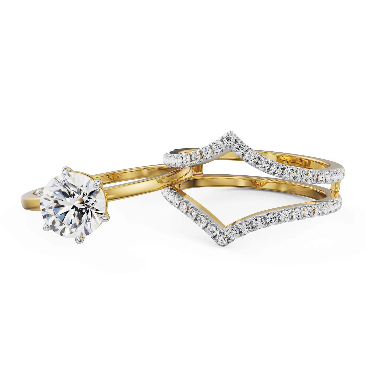 Lab Grown Diamond Solitaire Chevron Engagement Ring