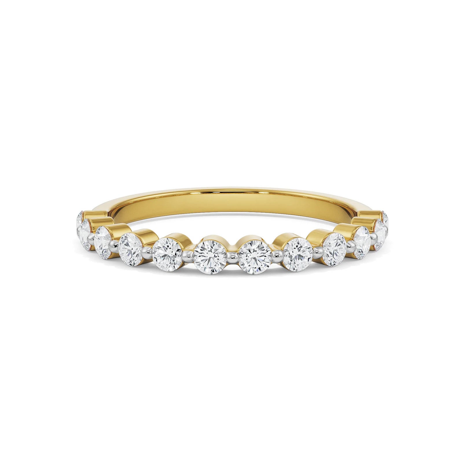 Round Half Eternity Band Front View