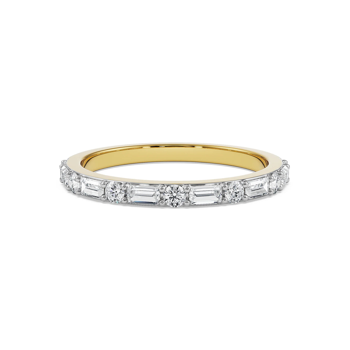 Alternating Round Diamond Band