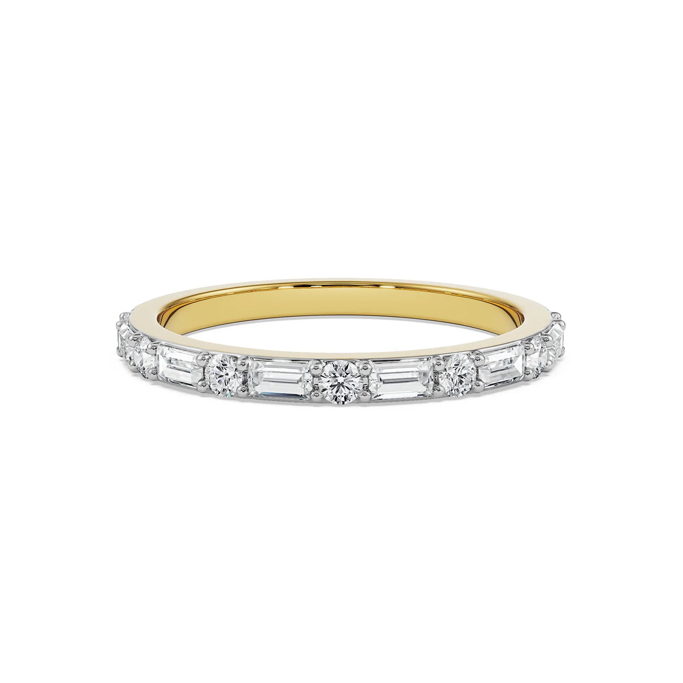 Alternating Round Diamond Band 9KT