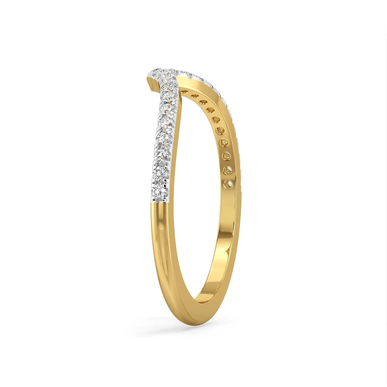 Chevron Lab Grown Diamond Band - side view