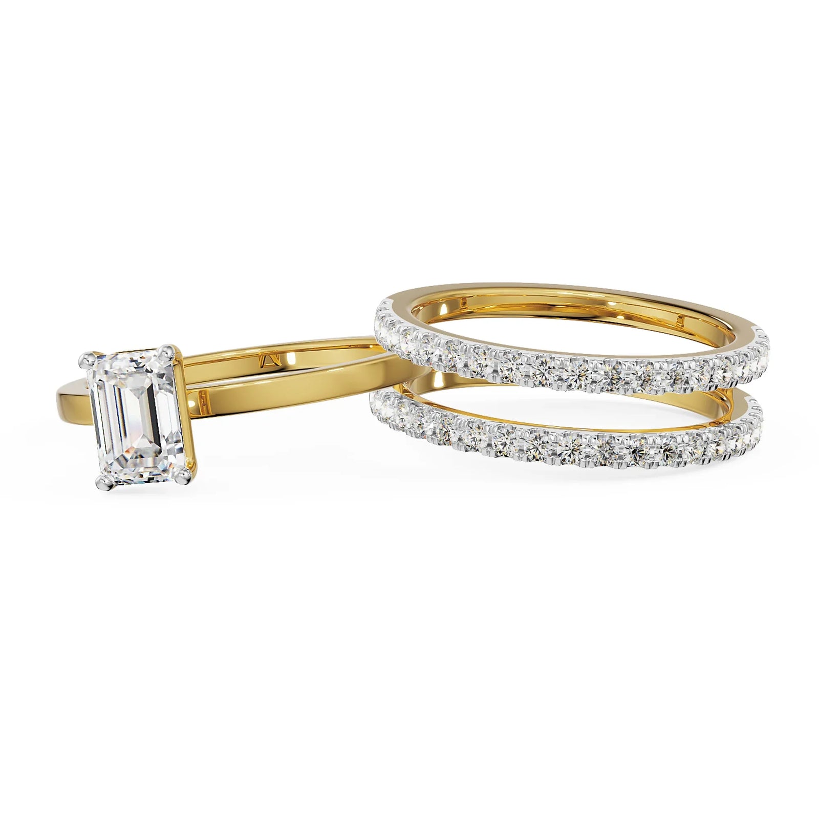 Ella Emerald Engagement Ring Left View in 9KT
