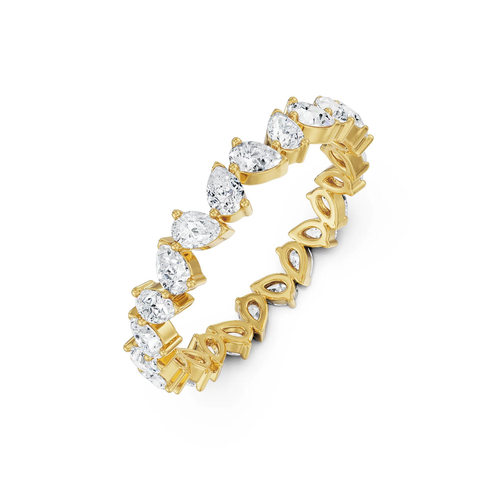 Pear Diamond Band Left view