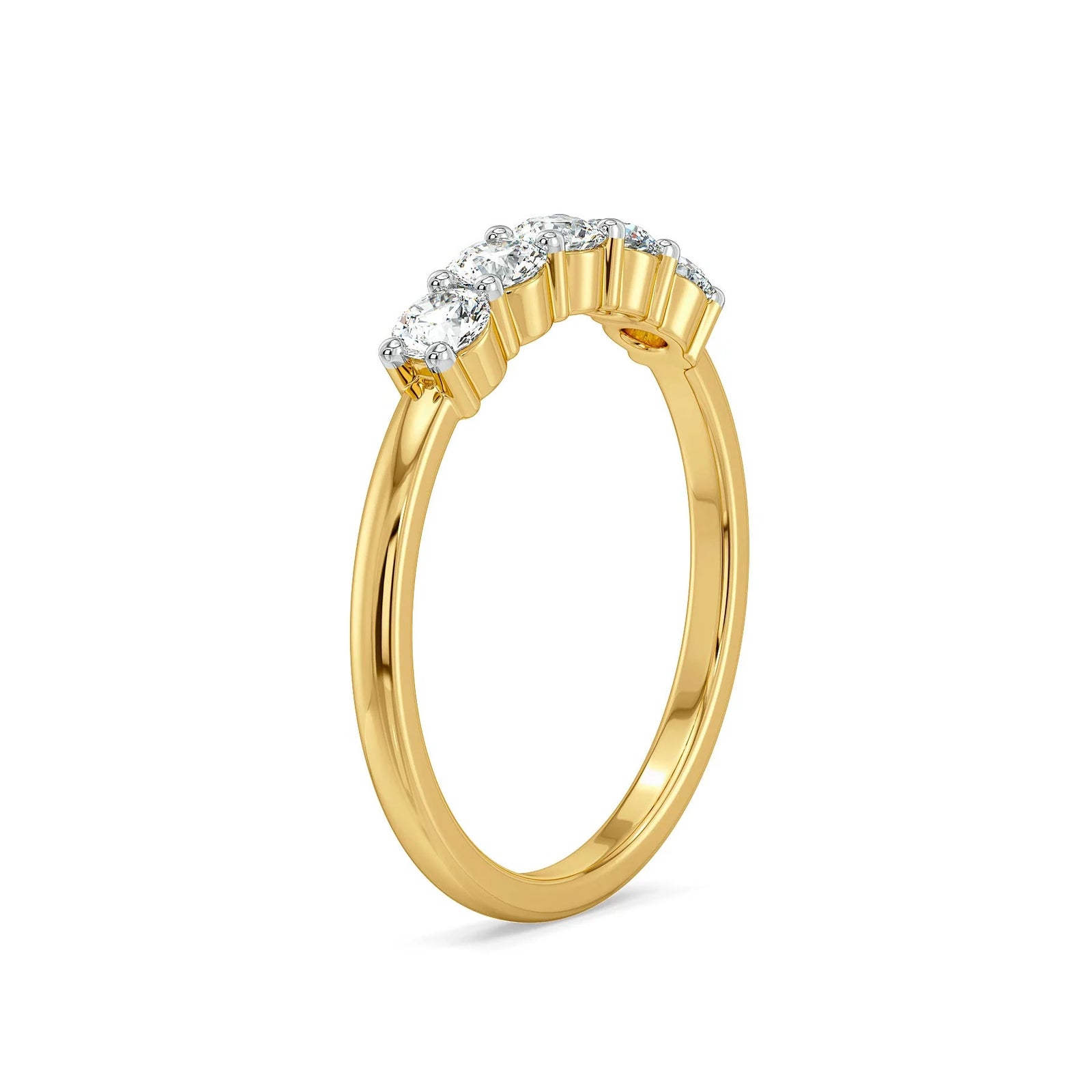 Golden Glow Quintet Lab Diamond Ring - side view