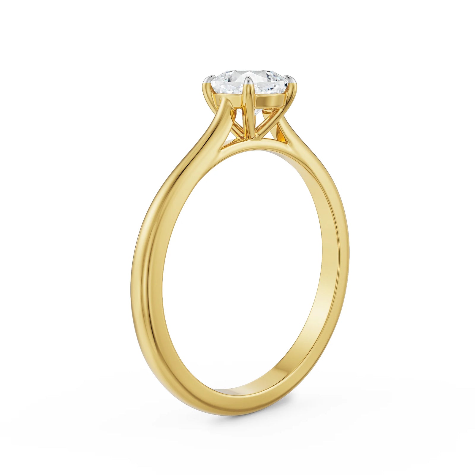 0.5 CT Cushion Solitaire Ring Right View
