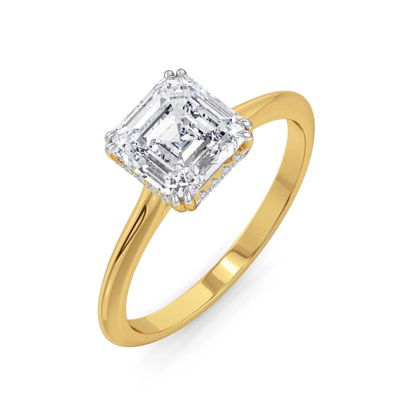 Emerald Square Lab Diamond Ring - top view