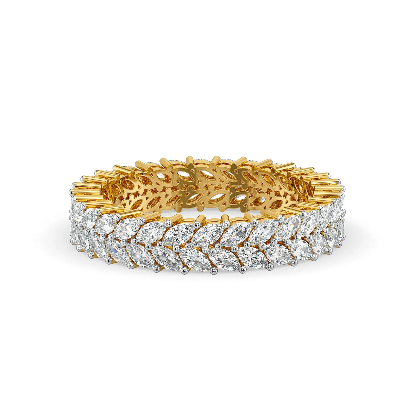 Twin Flame Marquise Eternity Lab Diamond Ring