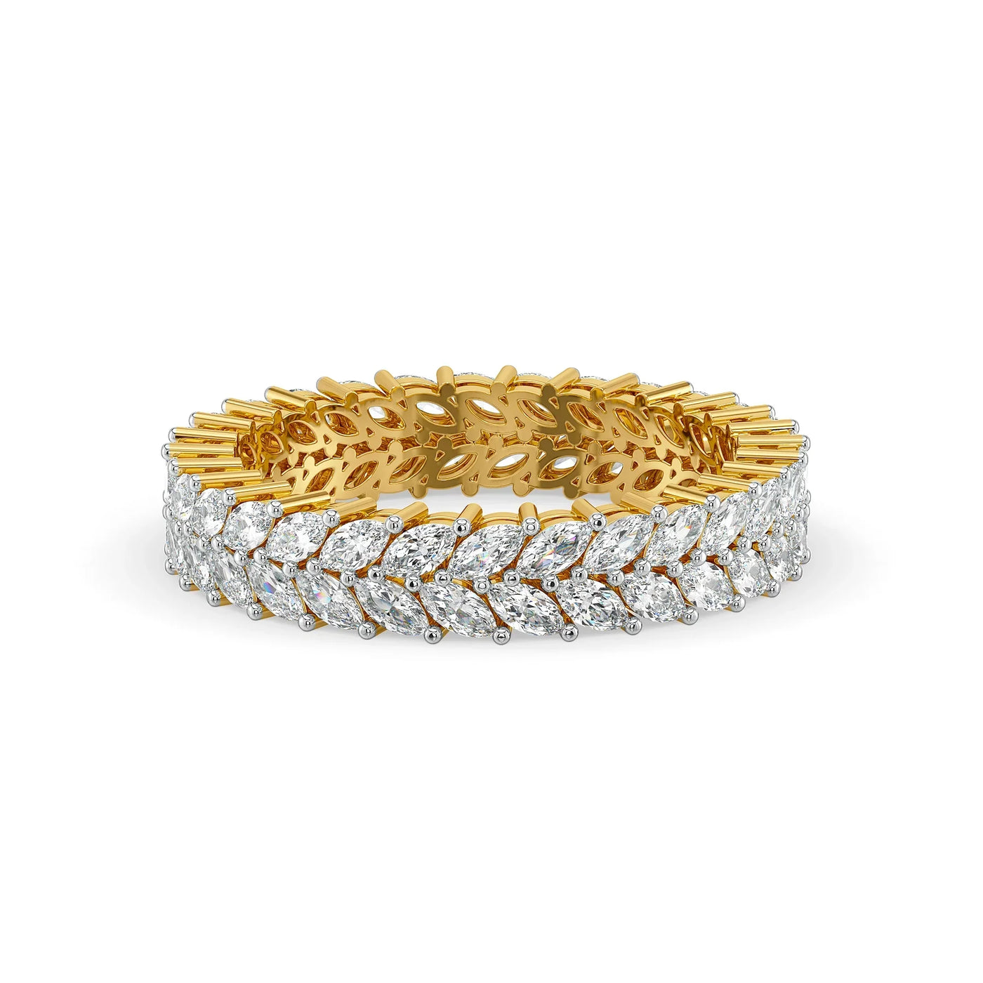 Twin Flame Marquise Eternity Lab Diamond Ring 9KT