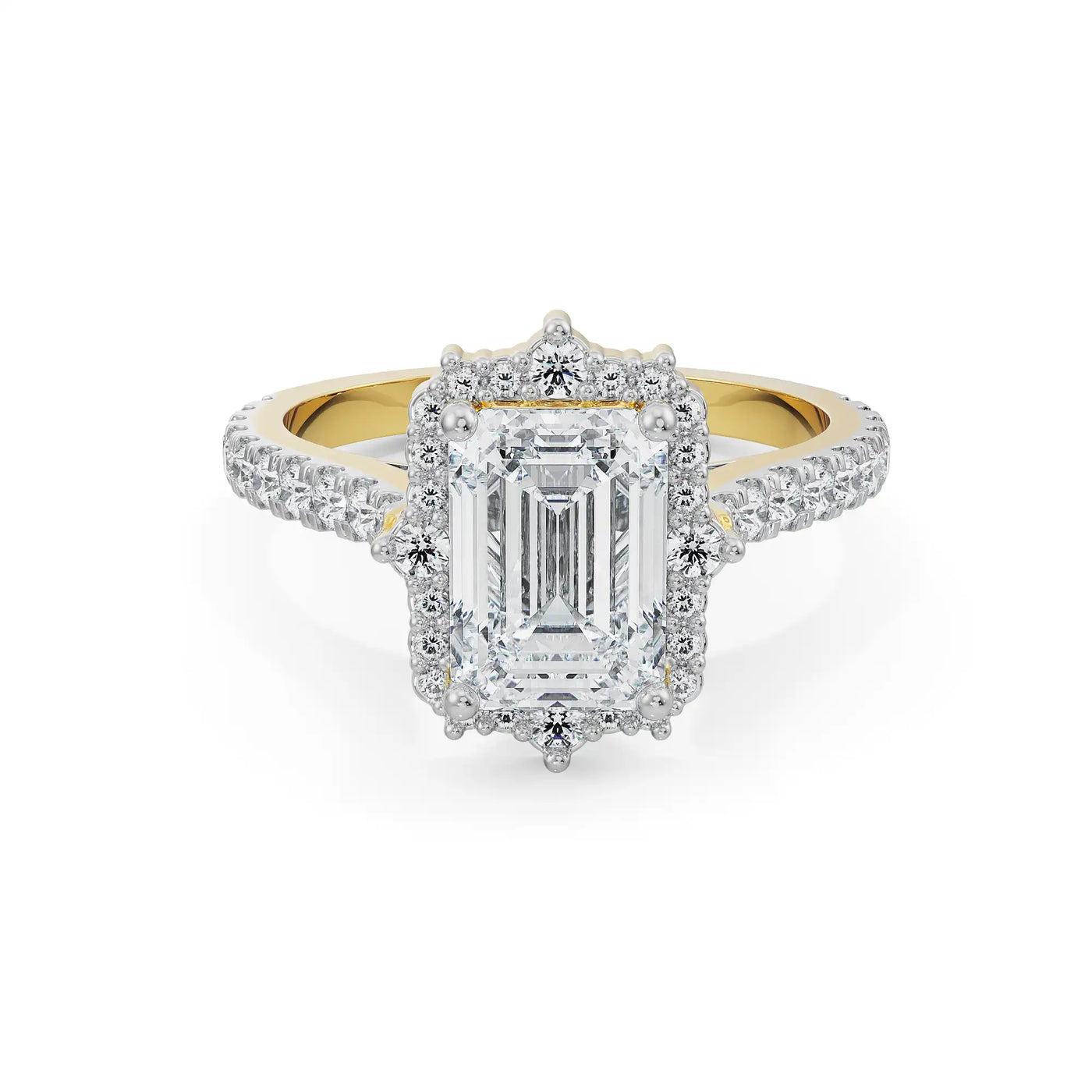 1.5 CT Emerald Lab Grown Diamond Ring 9KT