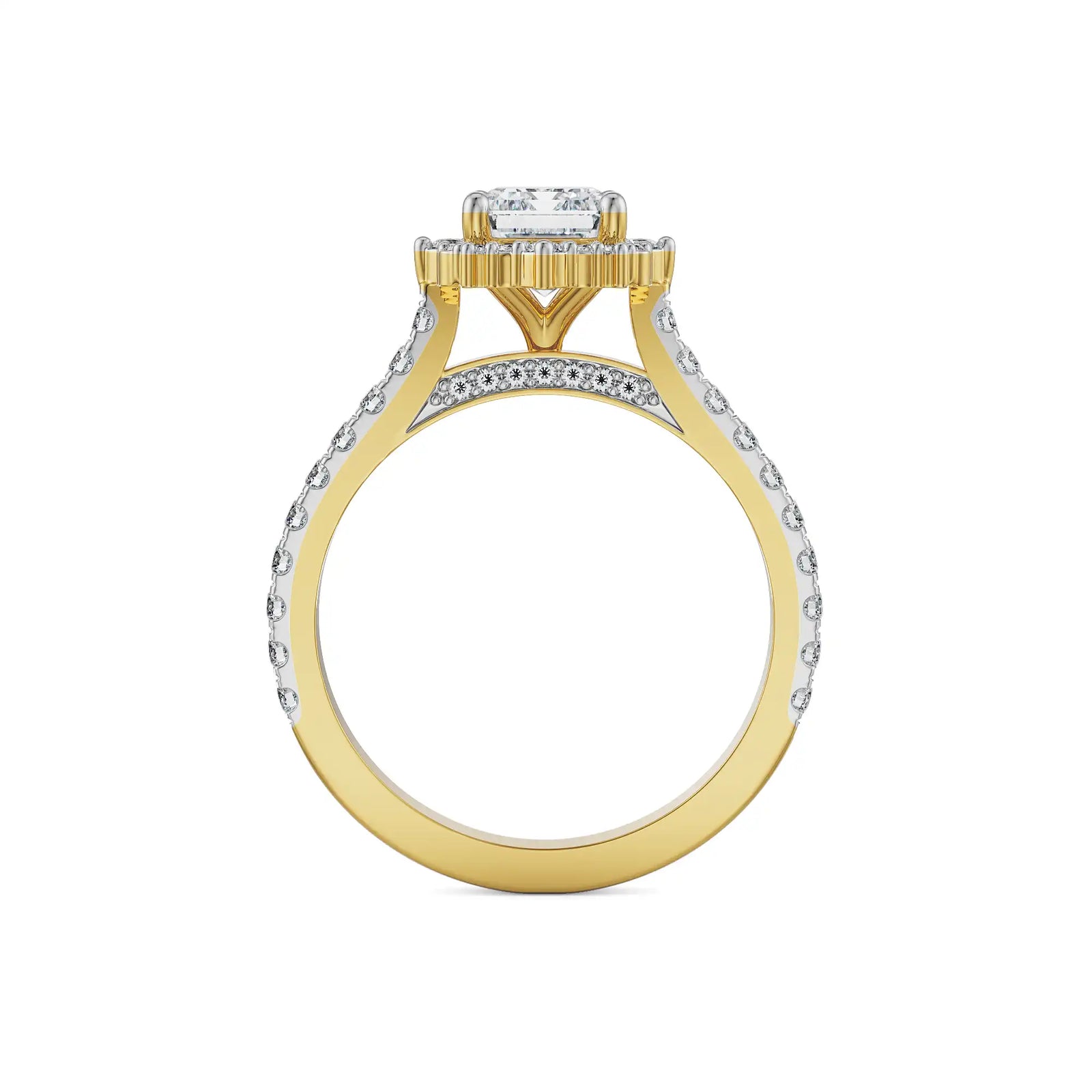 1.5 CT Emerald Diamond Ring Side View