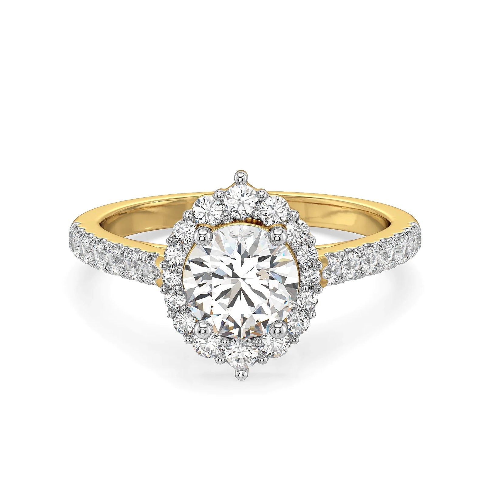 Fizy Halo Lab Grown Diamond Engagement Ring - front view