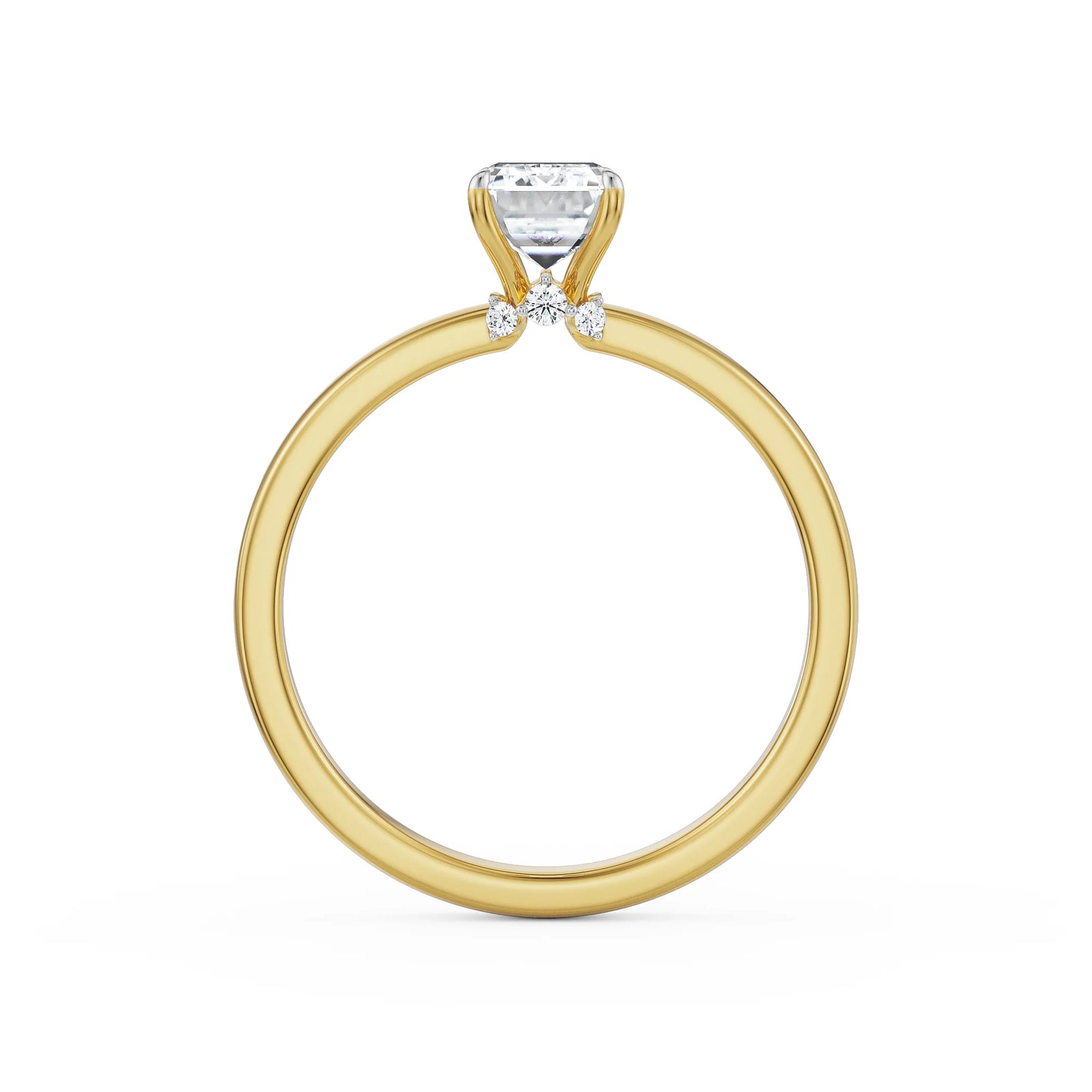1 CT Emerald Solitaire Ring Front View