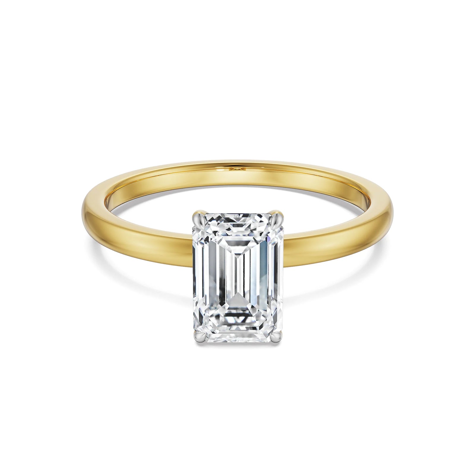 1 CT Emerald Solitaire Ring Front view