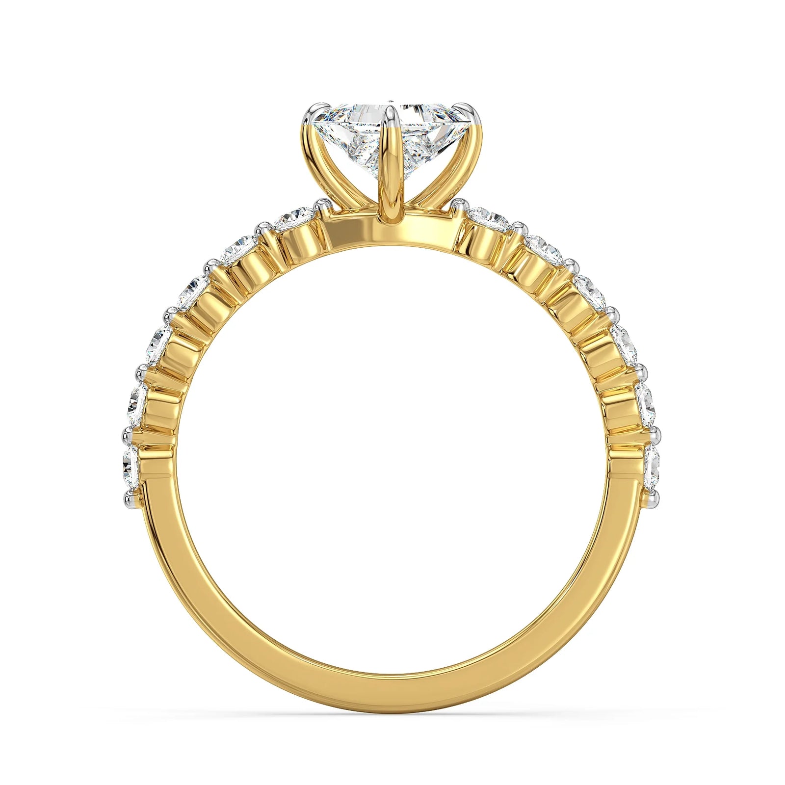 Josie Princess Cut Lab Grown Diamond Ring- Back view