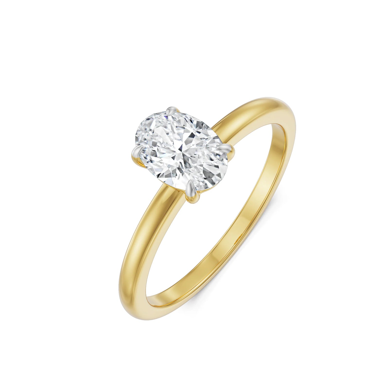 0.5 CT Oval Engagement Ring Left view