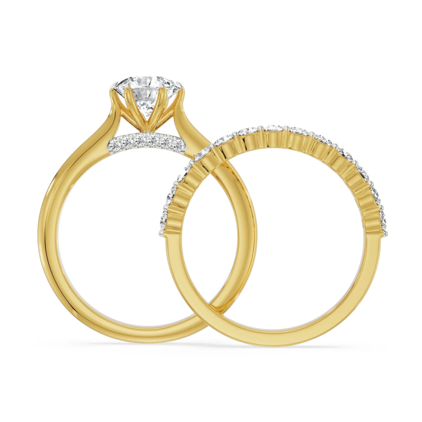 Nella Stackable Bridal Ring Left View in 9KT