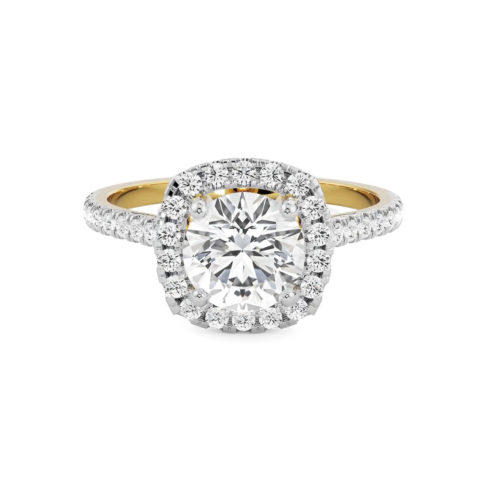Sherlyn 1 Carat Engagement Ring Front view in 9KT