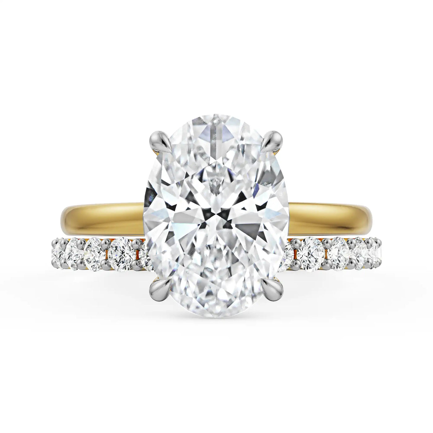 Oval Bridal Lab Grown Diamond Ring Set_in-stock