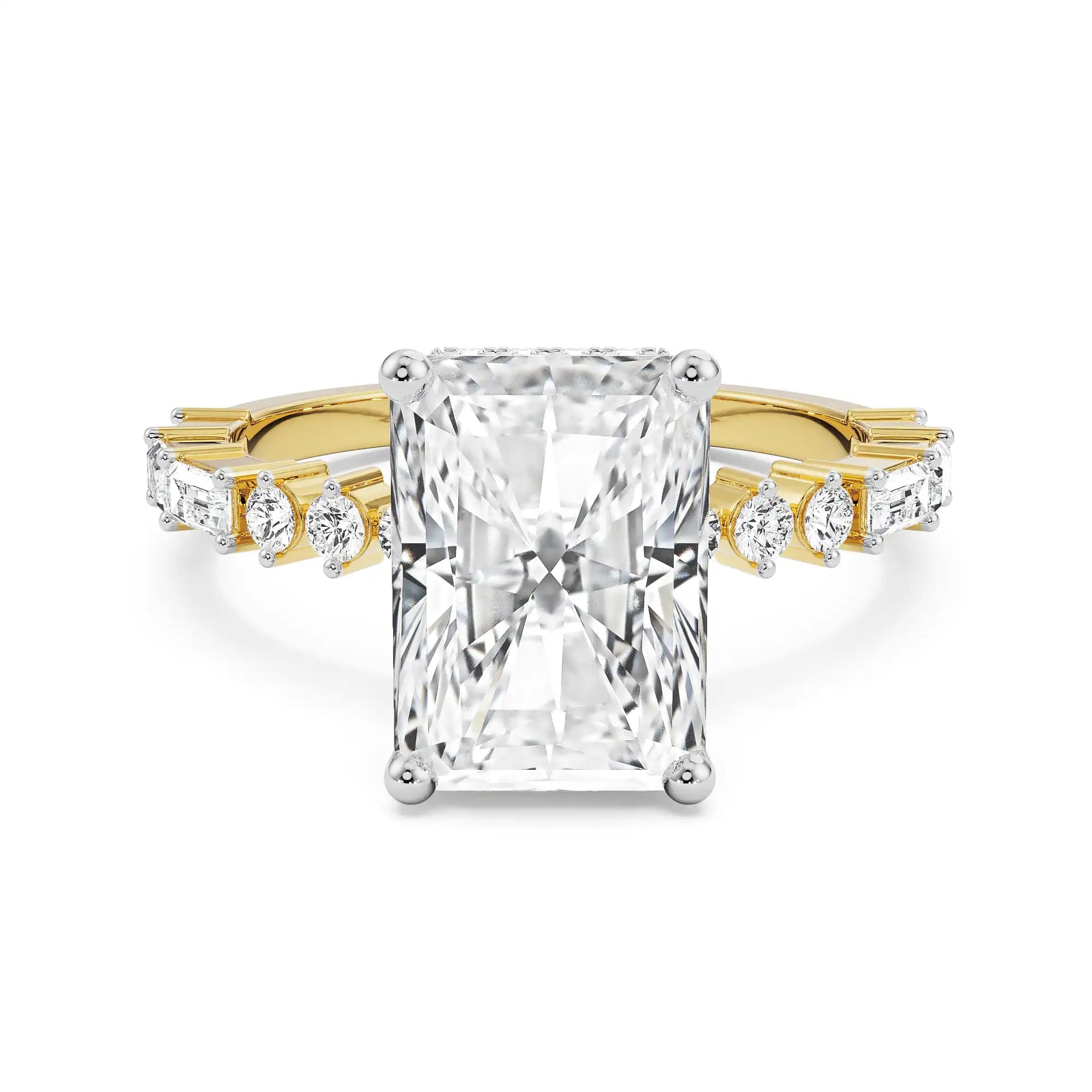 Saira Radiant Engagement Ring front view in 9KT