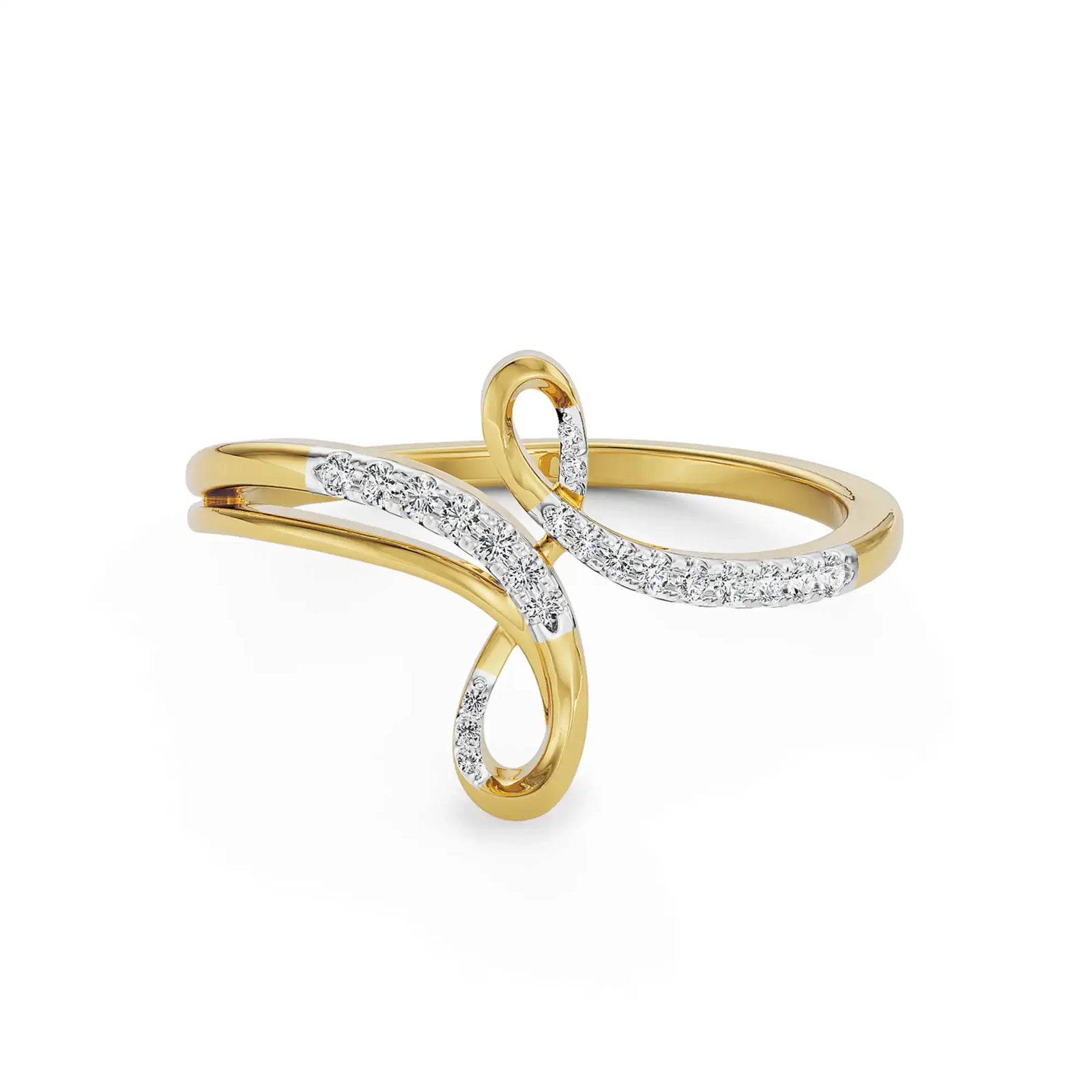 Minimalist Twisted Diamond Band front view
