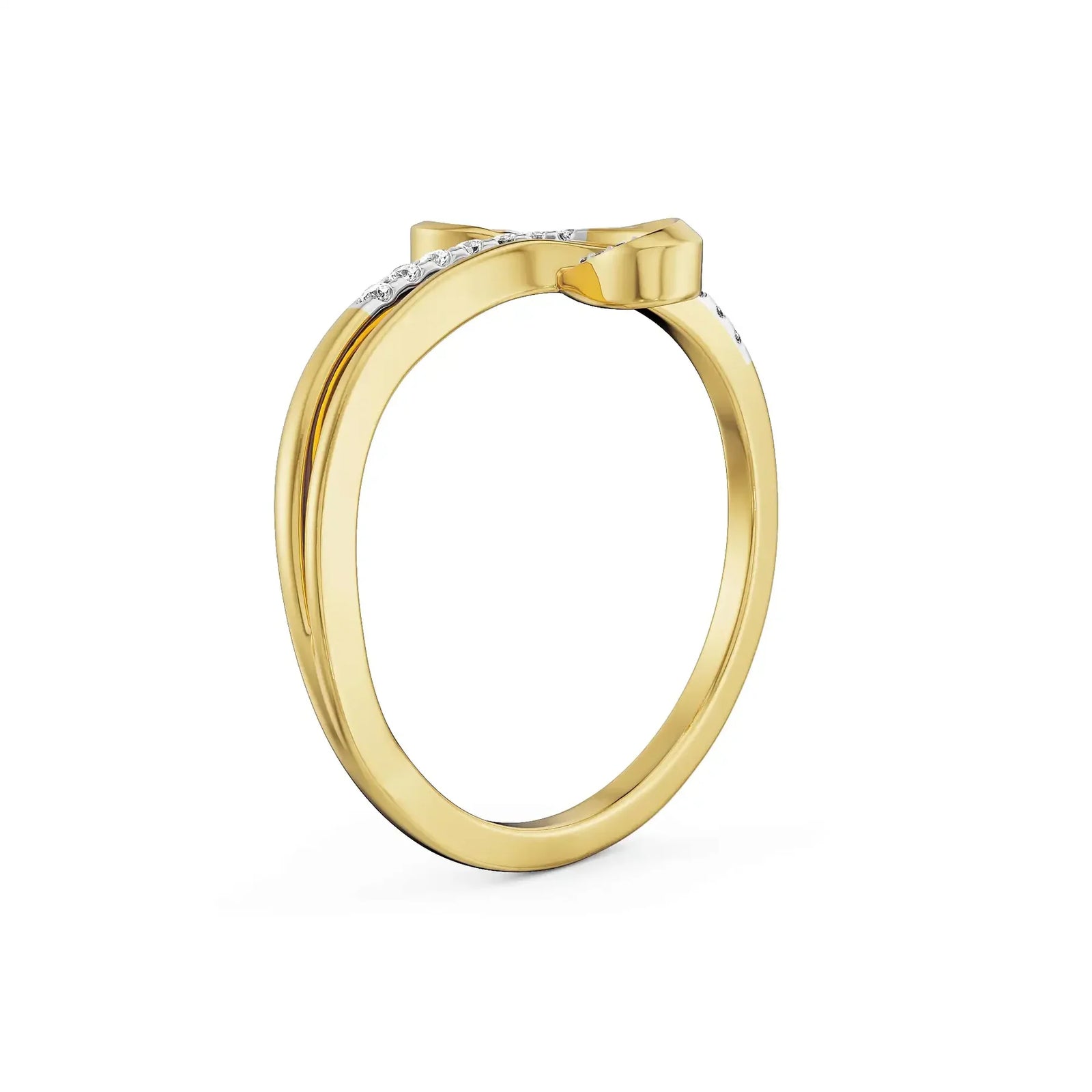 Minimalist Twisted Lab Grown Diamond Band 9KT