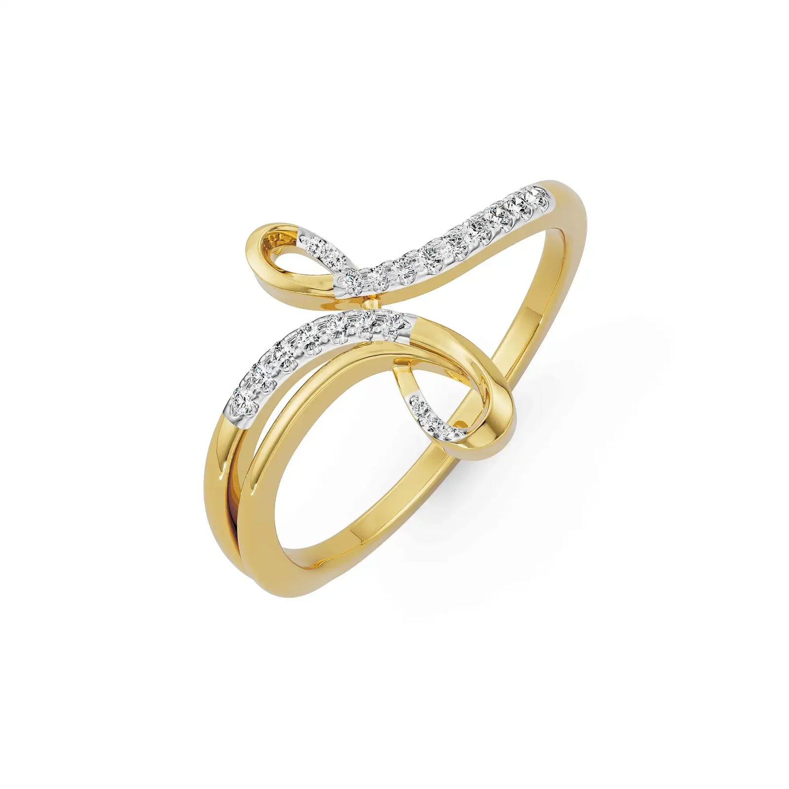 Minimalist Twisted Lab Grown Diamond Band 9KT