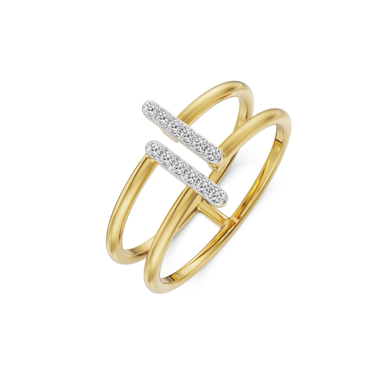 Parallel Open Diamond Ring Top view