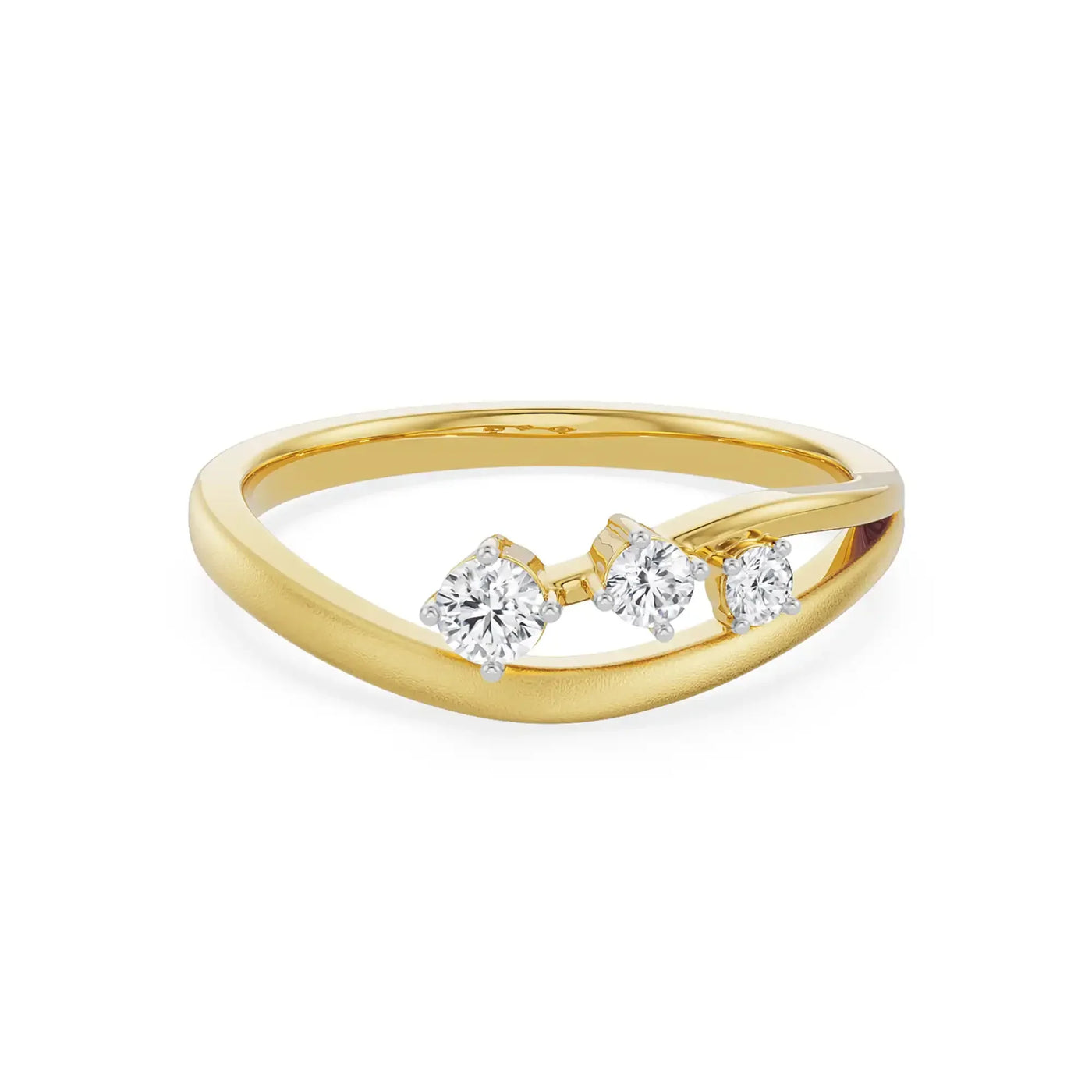 Dainty Trio Lab Grown Diamond Ring 9KT