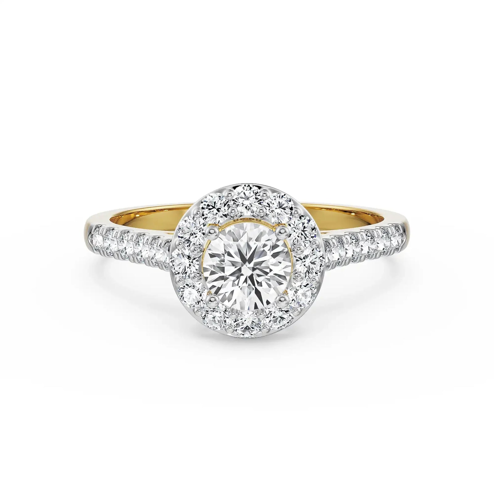 Jessica Round Halo Diamond Ring front view in 9KT