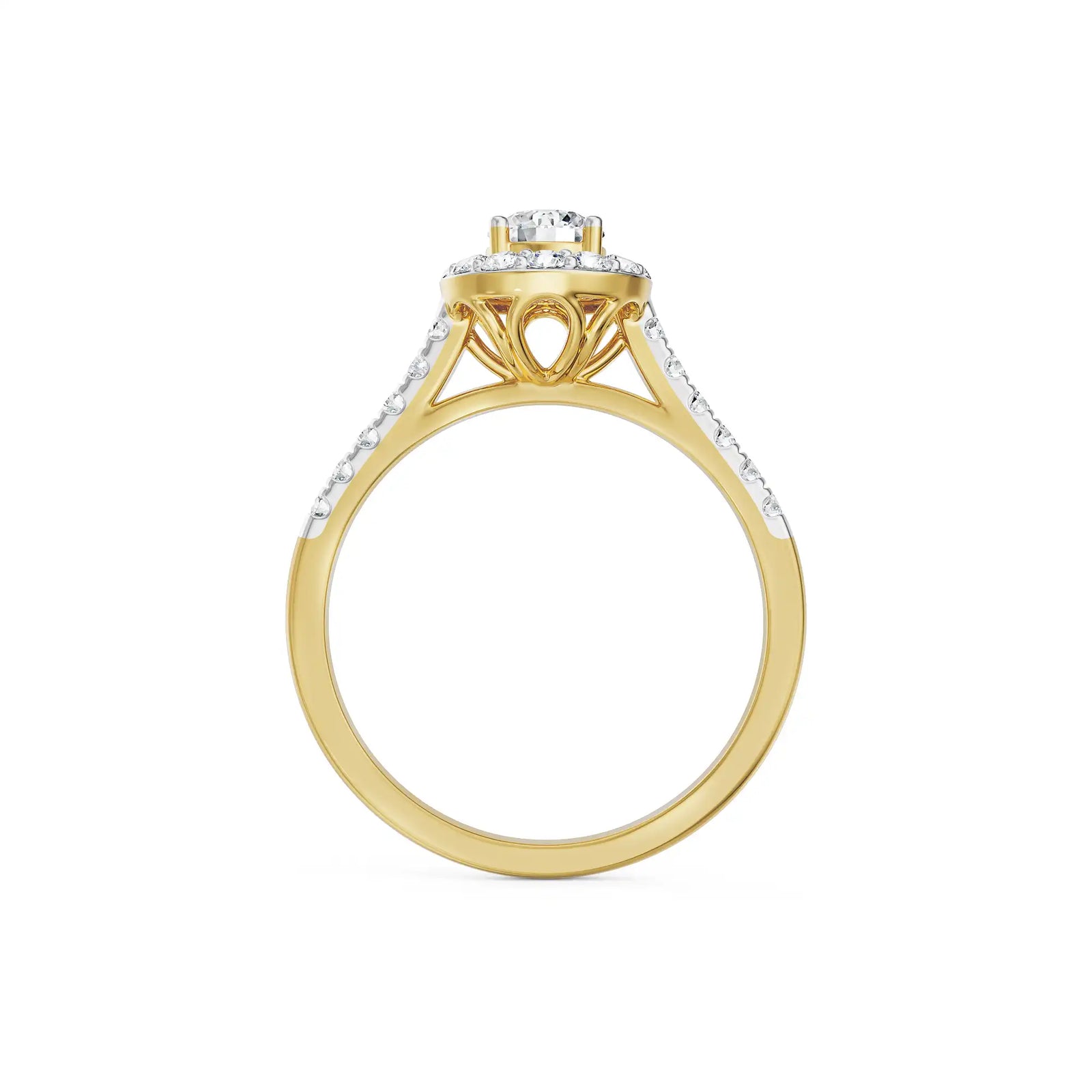 Jessica Round Halo Diamond Ring right view