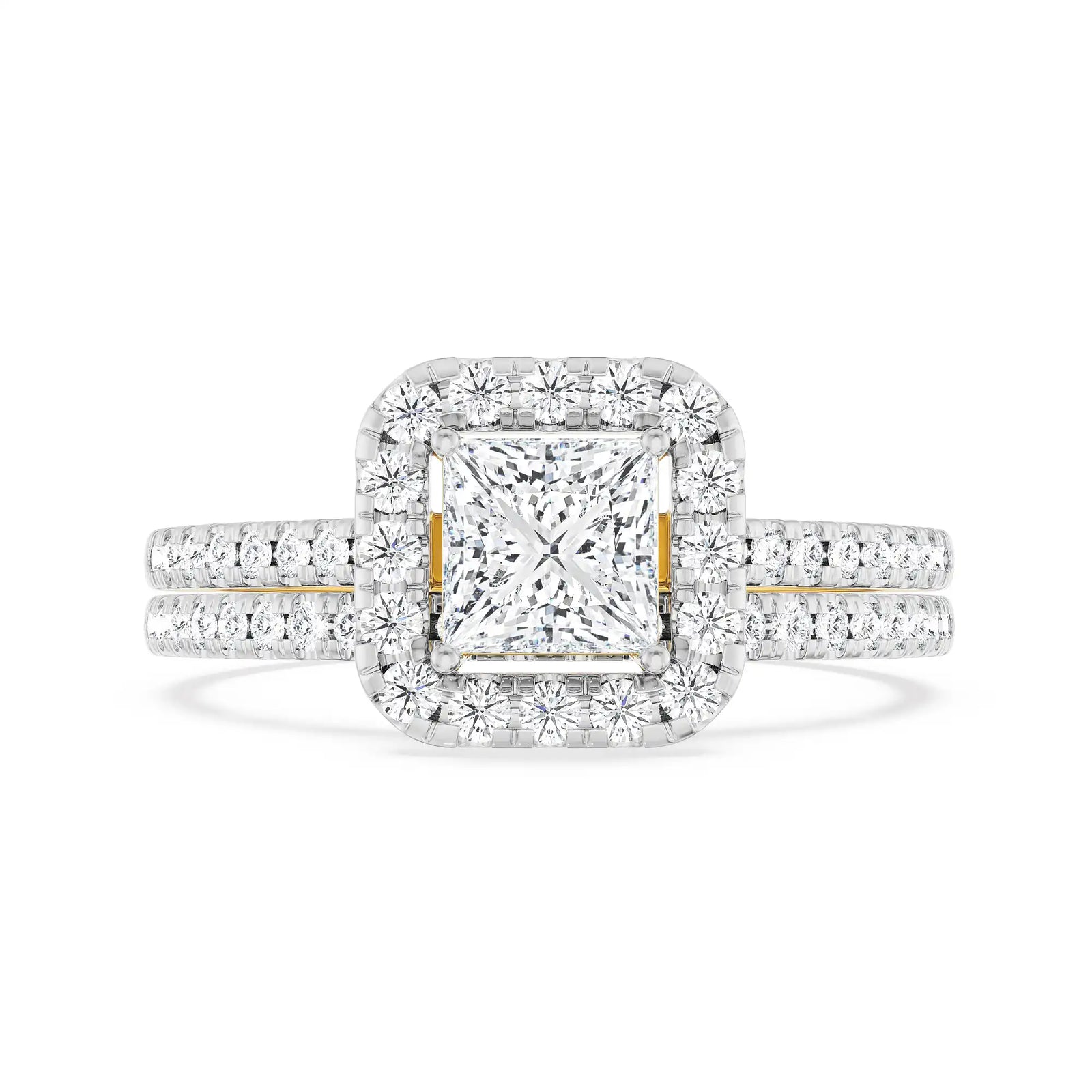 Princess Cut Bridal Ring Set_in-stock