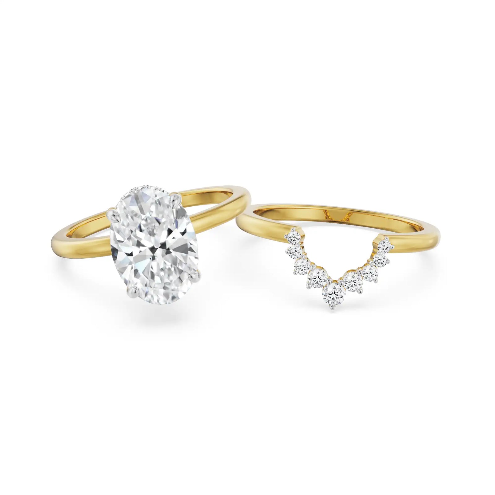 2 CT Vintage Oval Diamond Ring Front view