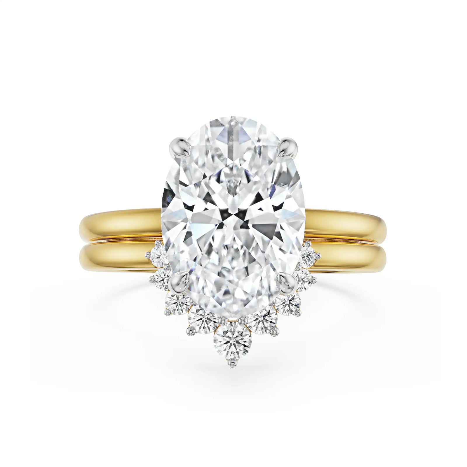 2 CT Vintage Oval Diamond Ring Front view