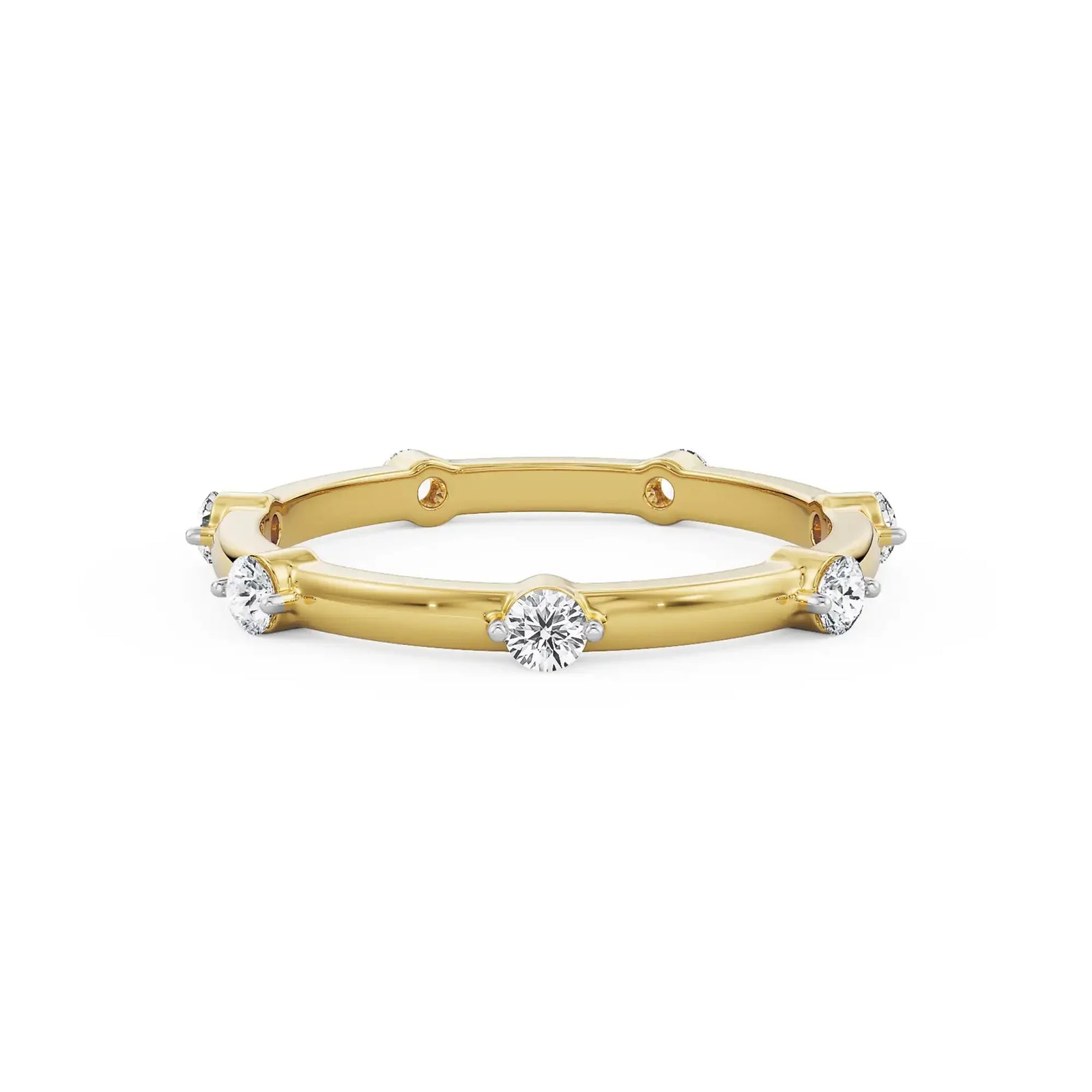 Helena Diamond Band front view in 9KT