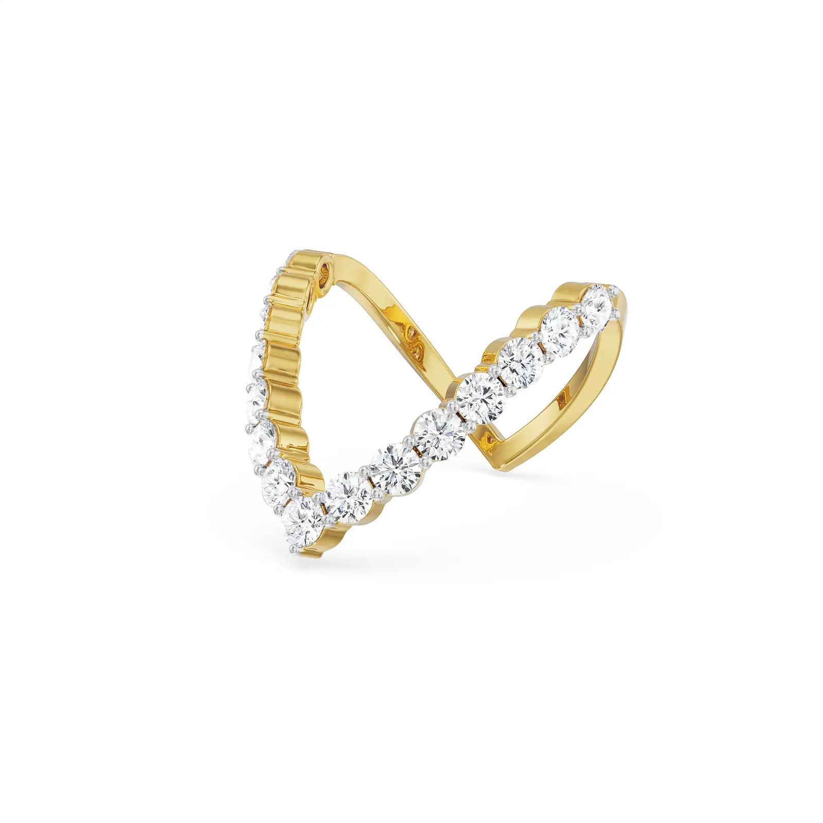 Minimalist V Diamond Band Left view