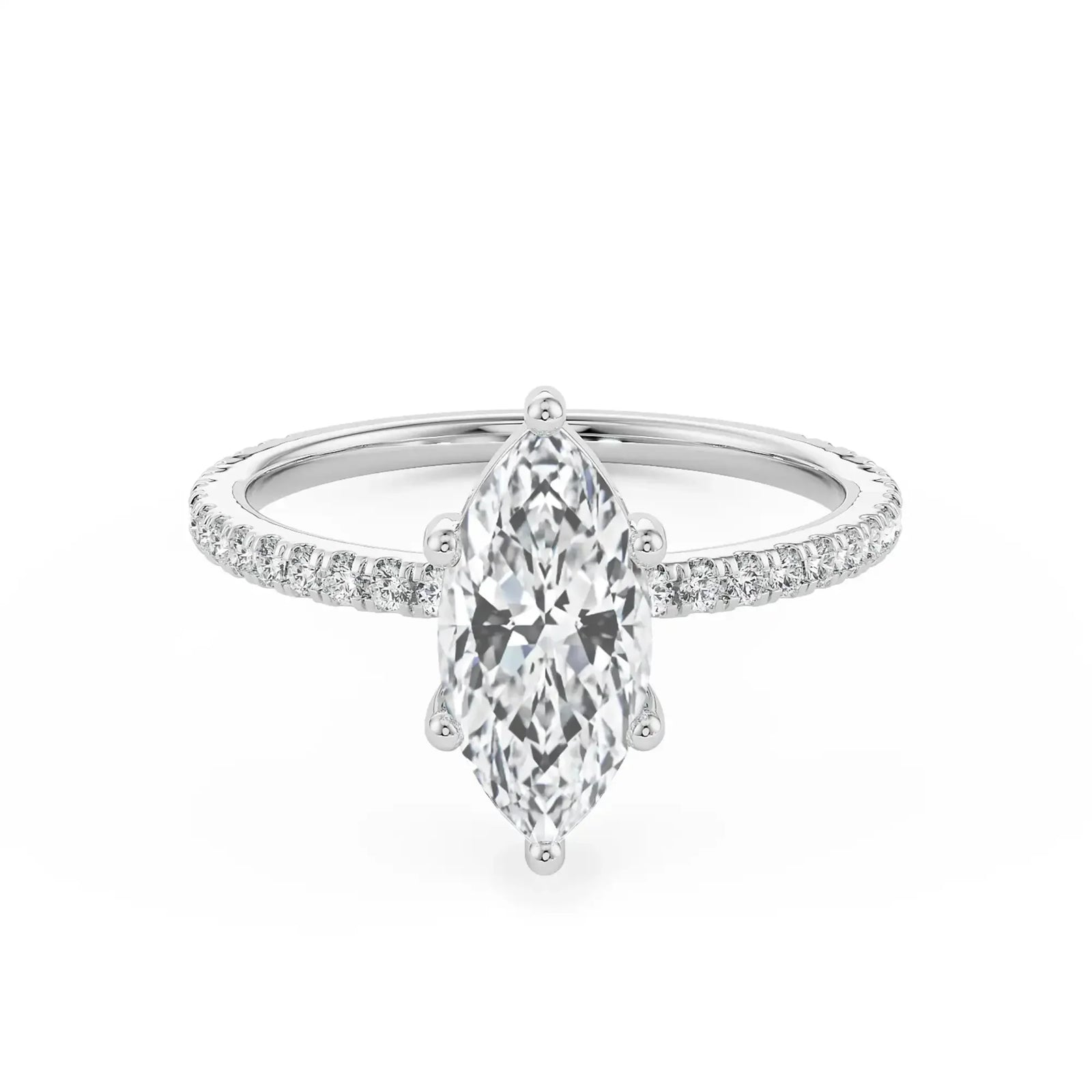 Magnificent Marquise Engagement Ring front view in 9KT