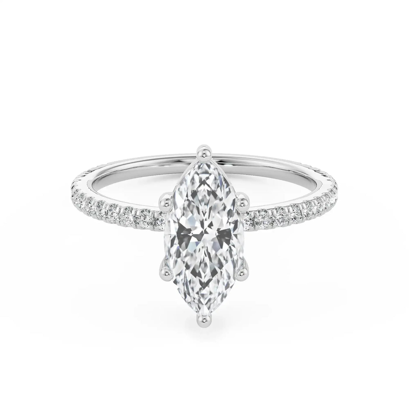 Magnificent Marquise Lab Diamond Engagement Ring